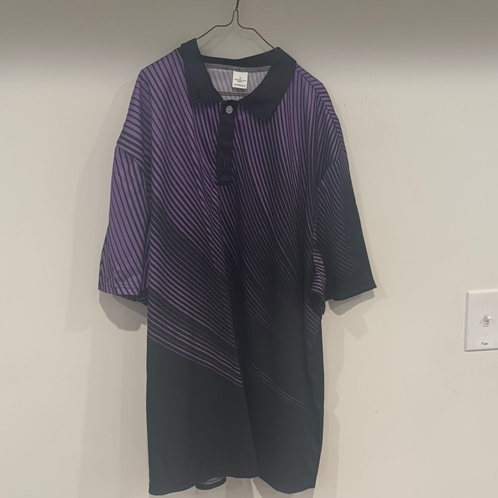 Amazon Purple and Black Polo Shirt with Diagonal Stripes